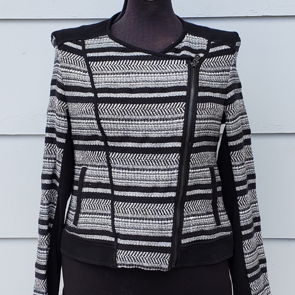 Lou & Grey Asymmetrical Zip Knit Moto Jacket - M - Picture 4 of 8